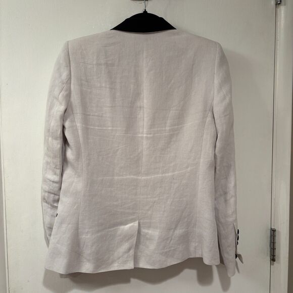 Zadig & Voltaire One-Button Linen Cotton Blazer Jacket Off White 36 - Picture 2 of 9